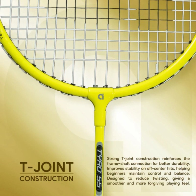 APACS Tyro 55 Badminton Racquet (Strung, Yellow/Black)