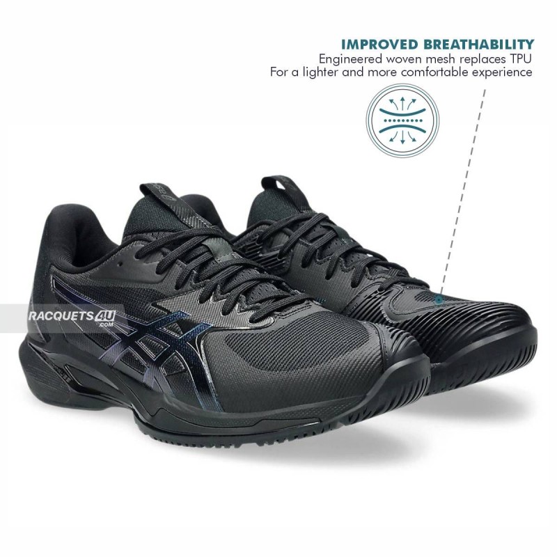 ASICS Solution Speed FF3 Night Tennis Shoes (Black/Prism Blue)