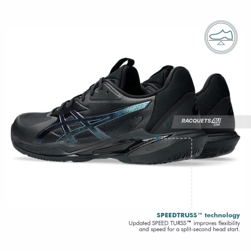 ASICS Solution Speed FF3 Night Tennis Shoes (Black/Prism Blue)