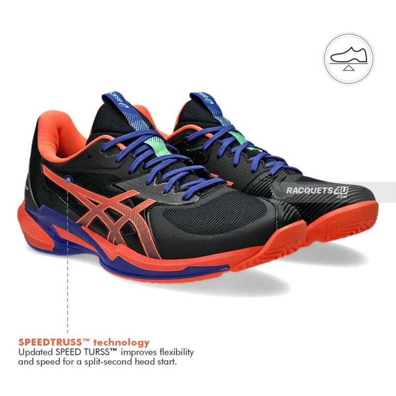 ASICS Solution Speed FF 3 Padel Shoes (Black/Vivid Coral)