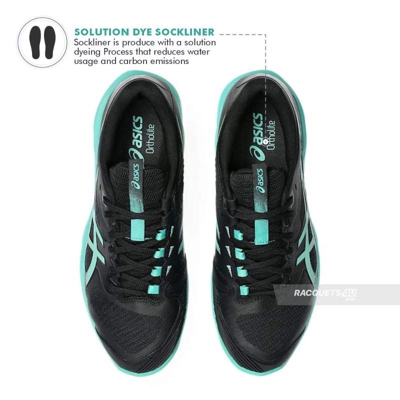 ASICS Solution Speed FF4 Tennis Shoes (Black/Aurora Green)
