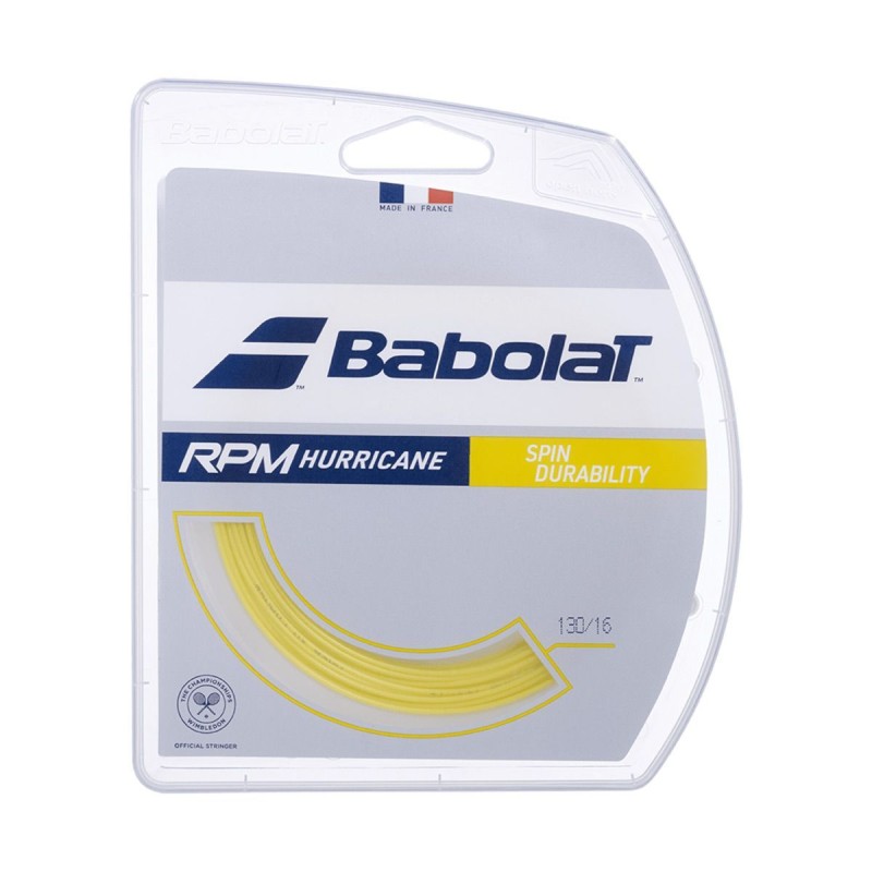 BABOLAT RPM Hurricane Tennis String (Yellow, Cut From Reel, 16 / 1.30mm)