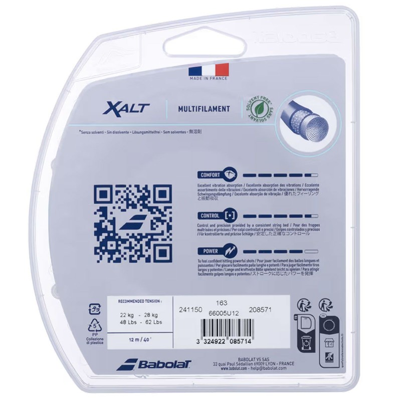BABOLAT Xalt Tennis String Set (16 / 1.30mm, White)