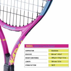 BABOLAT Nadal Junior 23 S Tennis Racquet (Yellow/Pink/Blue, Strung)