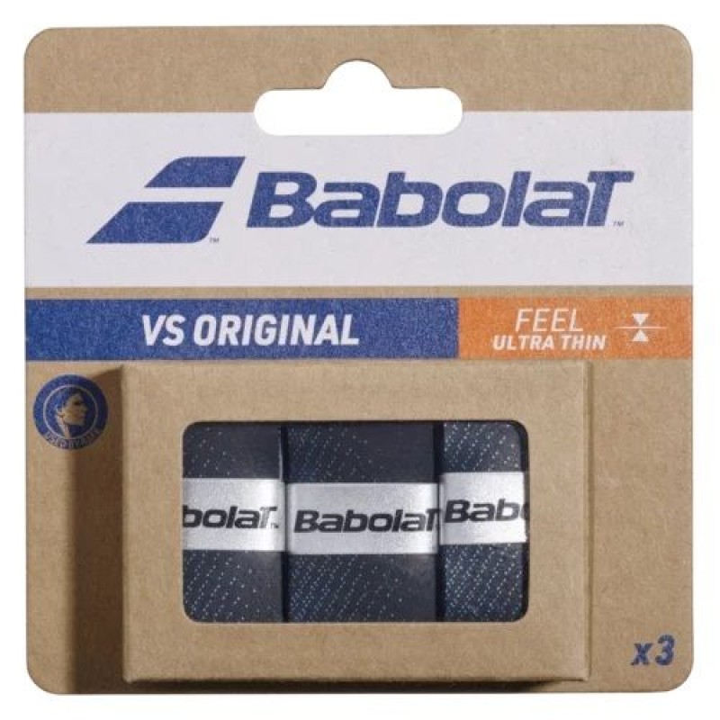 BABOLAT Vs Original Overgrip (3 Grip Pack Black/Blue)