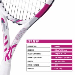 BABOLAT Evo Aero Tennis Racquet (Pink, Unstrung)