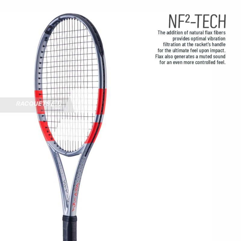 BABOLAT Pure Strike Lite 4th Gen Tennis Racquet (Grey/Flue Red, Unstrung)