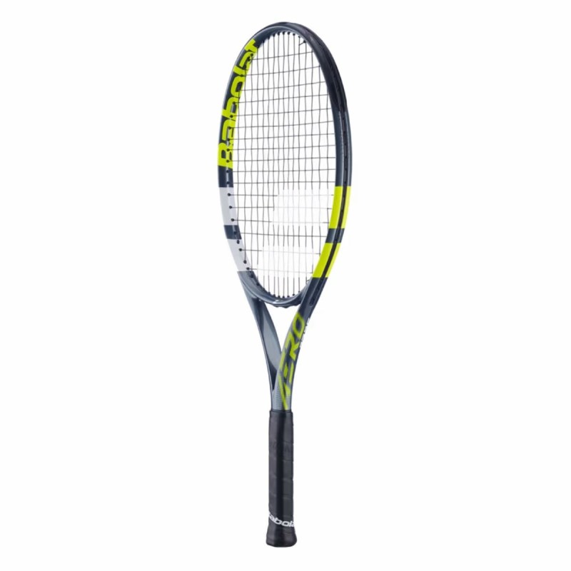 BABOLAT Aero Junior 25 Tennis Racquet (Grey/Flue/Yellow, Strung)