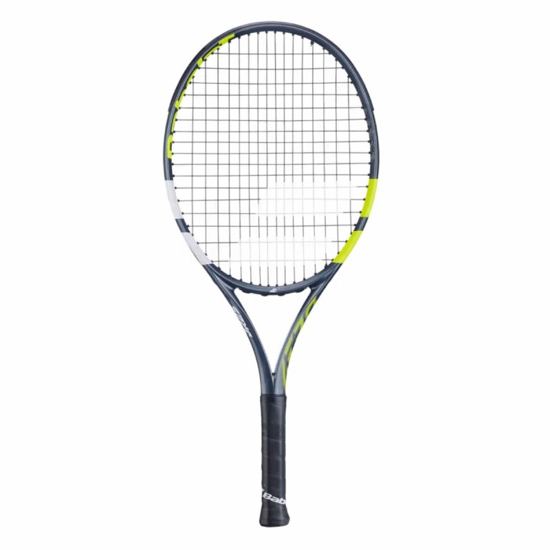 BABOLAT Aero Junior 25 Tennis Racquet (Grey/Flue/Yellow, Strung)