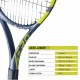 BABOLAT Aero Junior 26 Tennis Racquet (Grey/Flue/Yellow, Strung)