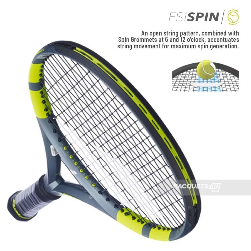 BABOLAT Pure Aero 98 Gen 9 Tennis Racquet (Grey/Flue/Yellow, Unstrung)