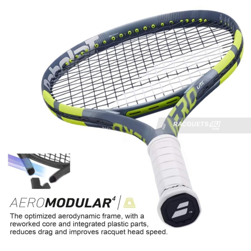 BABOLAT Pure Aero Lite Gen 9 Tennis Racquet (Grey/Flue/Yellow, Unstrung)