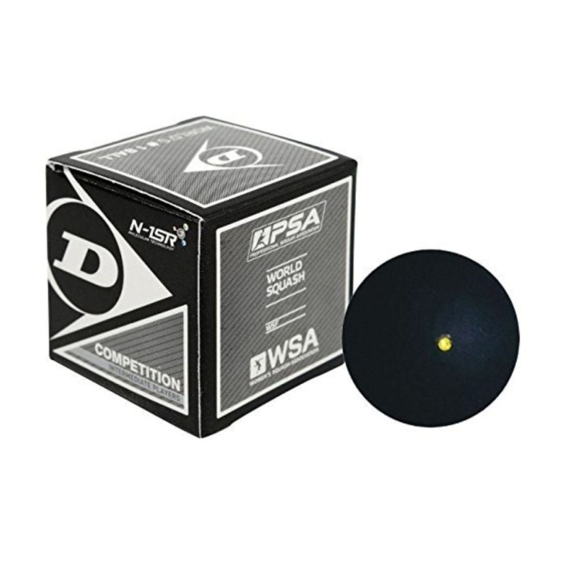 DUNLOP Competition Single Dot Yellow Squash Ball (12 Pcs)