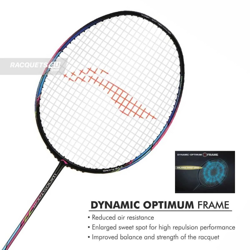 LI-NING Windstorm 72 Badminton Racquet (Black/Charcoal/Peach, Unstrung)