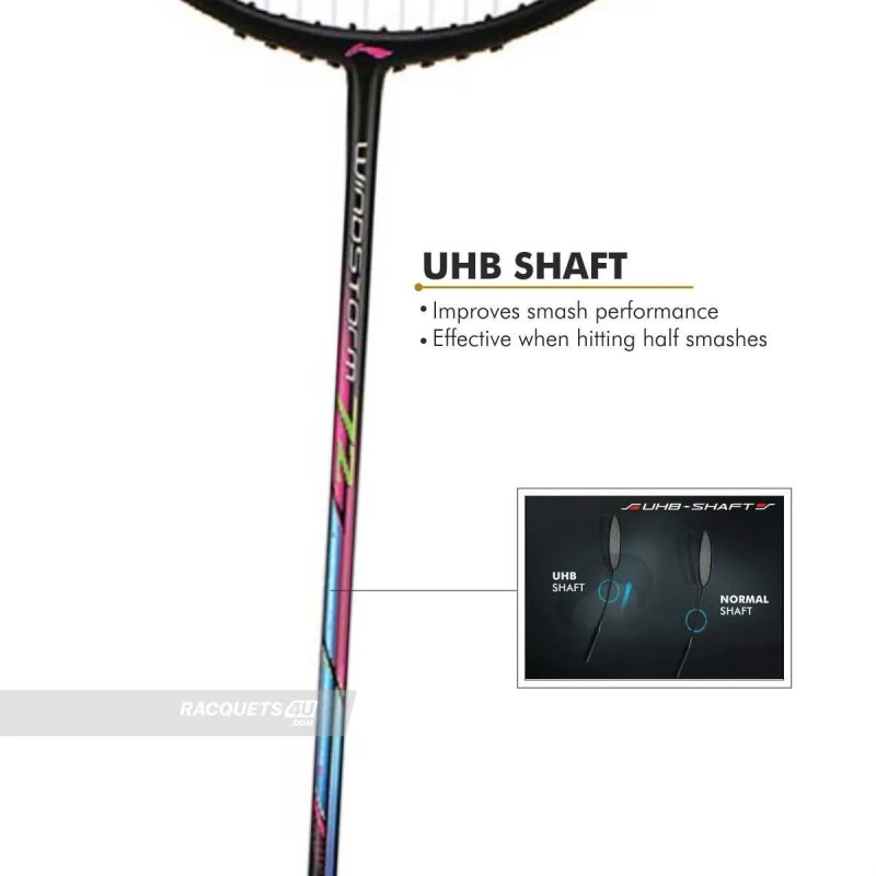 LI-NING Windstorm 72 Badminton Racquet (Black/Charcoal/Peach, Unstrung)