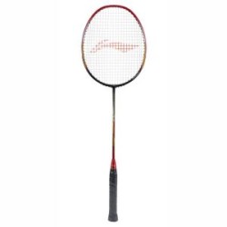 LI-NING Windstorm 72 Badminton Racquet (Black/Red, Unstrung)
