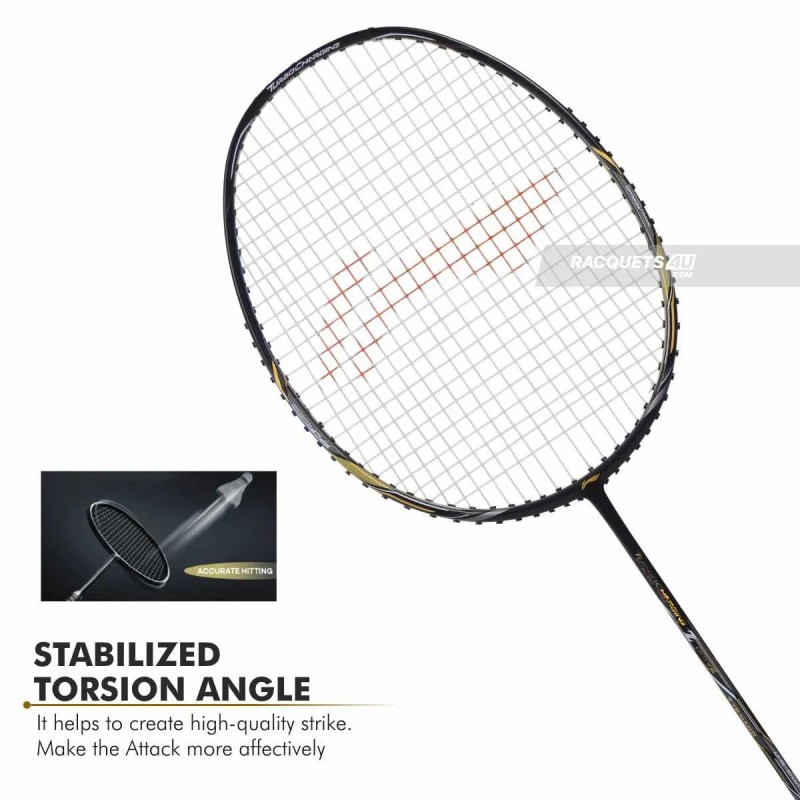LI-NING Turbo Charging Z Drive Badminton Racquet (Unstrung, Black/Gold)