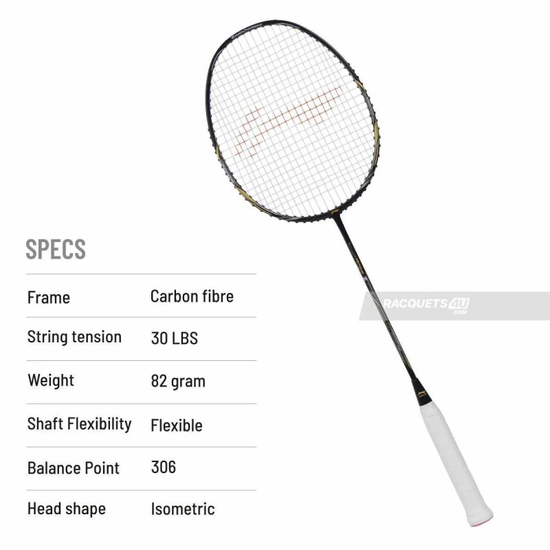 LI-NING Turbo Charging Z Drive Badminton Racquet (Unstrung, Black/Gold)