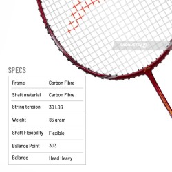 LI-NING Turbo Charging Z Combat Badminton Racquet (G6, Unstrung, Red/Black)