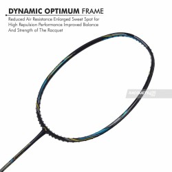 LI-NING Turbo Charging Z Boost Badminton Racquet (Unstrung, Black/Blue/Gold)