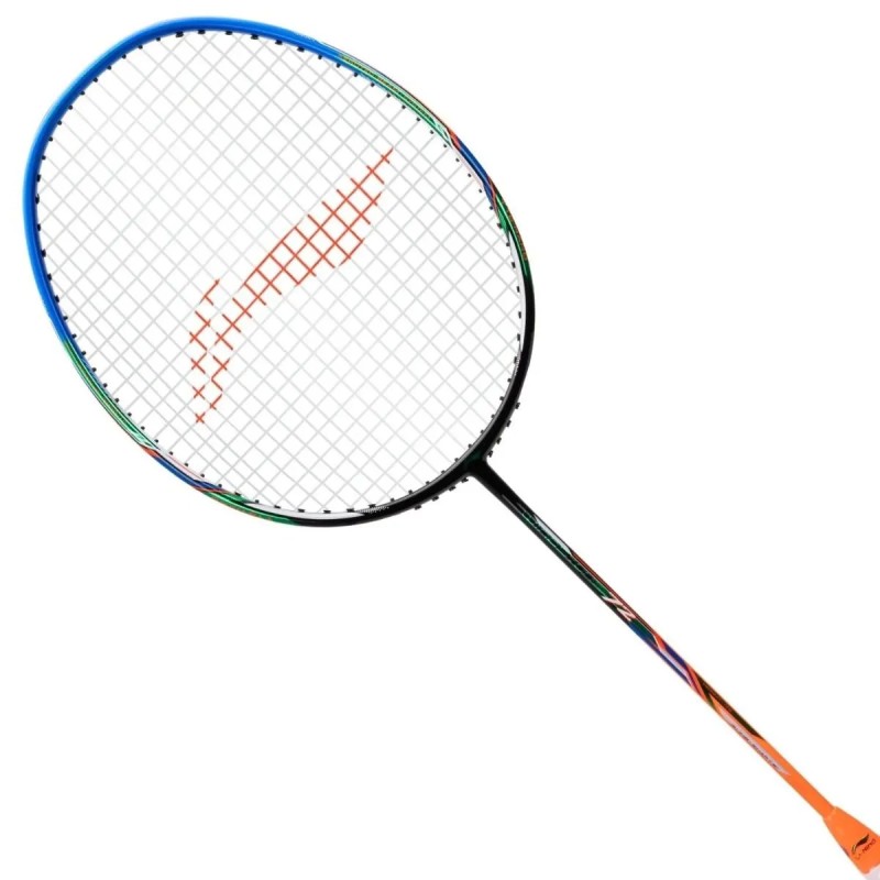 LI-NING Windstorm 72 Badminton Racquet (Black/Blue/Orange, Unstrung)