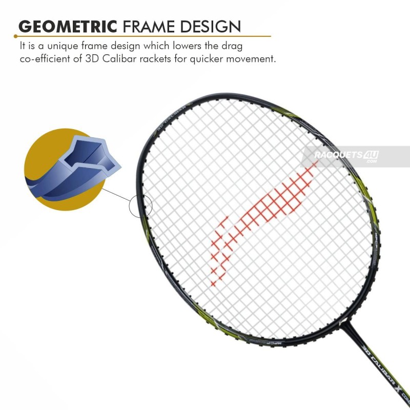 LI-NING 3D Calibar X Combat Badminton Racquet (Black/Lime, Unstrung)