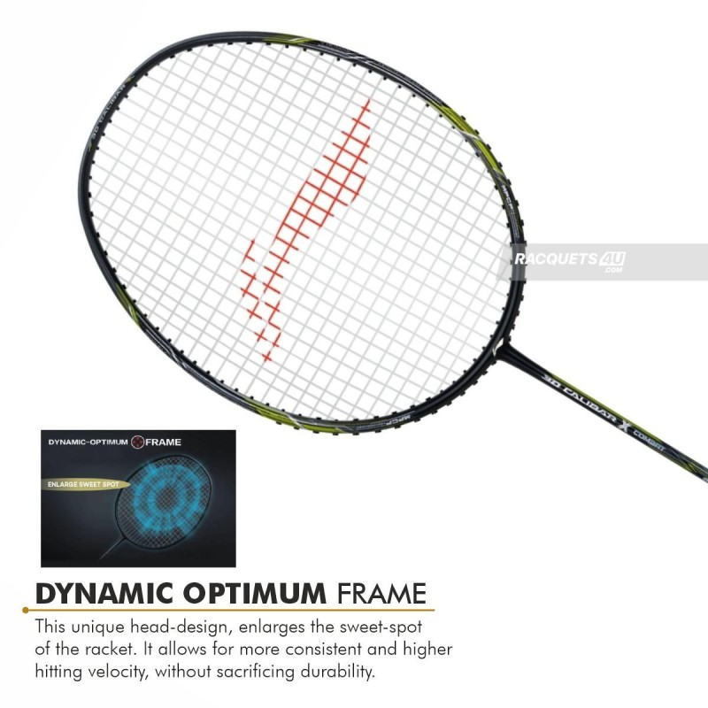 LI-NING 3D Calibar X Combat Badminton Racquet (Black/Lime, Unstrung)