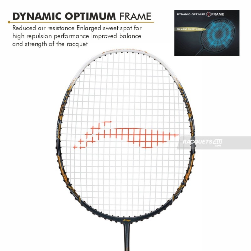 LI-NING Air-Force 77 G3 Badminton Racquet (Dark/Grey/White/Gold, Unstrung)