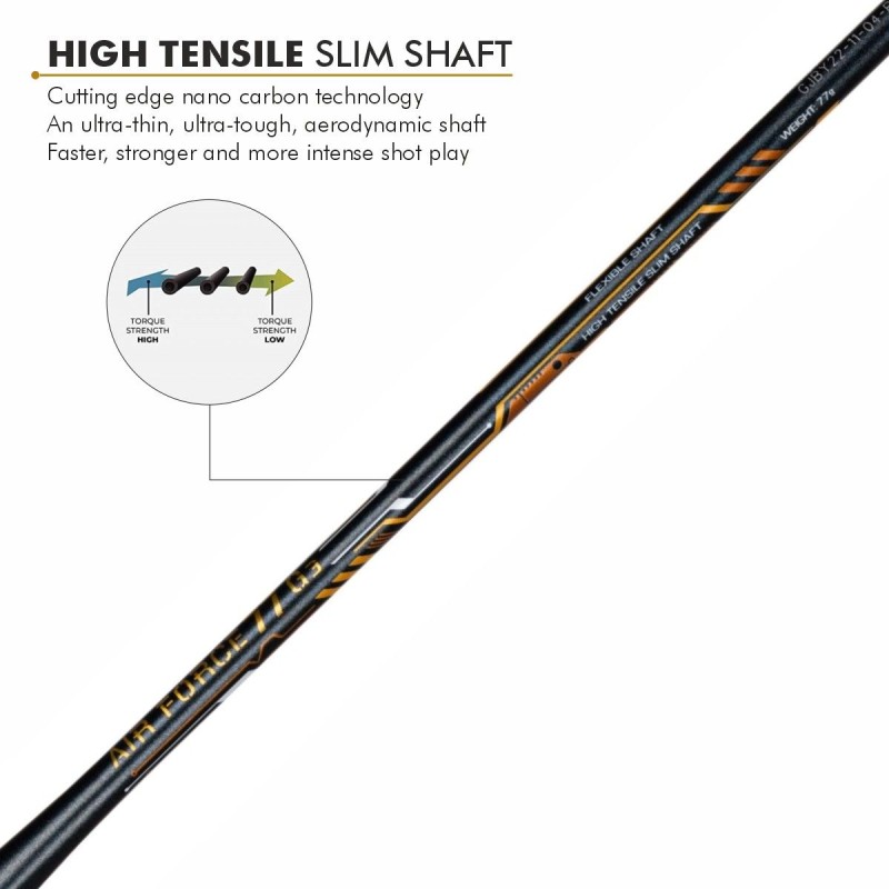 LI-NING Air-Force 77 G3 Badminton Racquet (Dark/Grey/White/Gold, Unstrung)