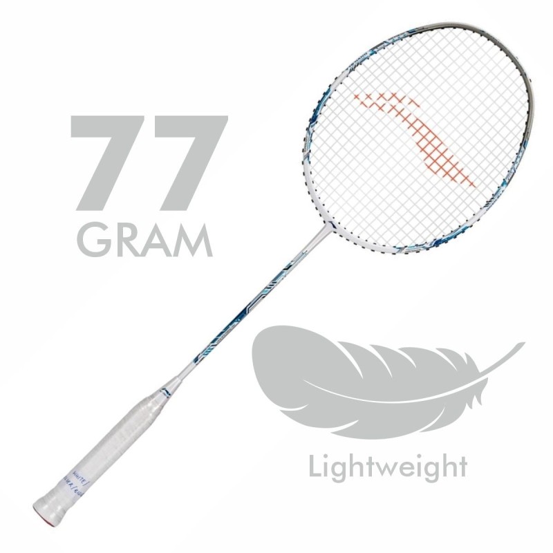 LI-NING Air-Force 77 G3 Badminton Racquet (White/Silver/Blue, Unstrung)