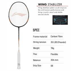 LI-NING Air-Force 78 G3 Badminton Racquet (Merlot/White/Amber, Unstrung)
