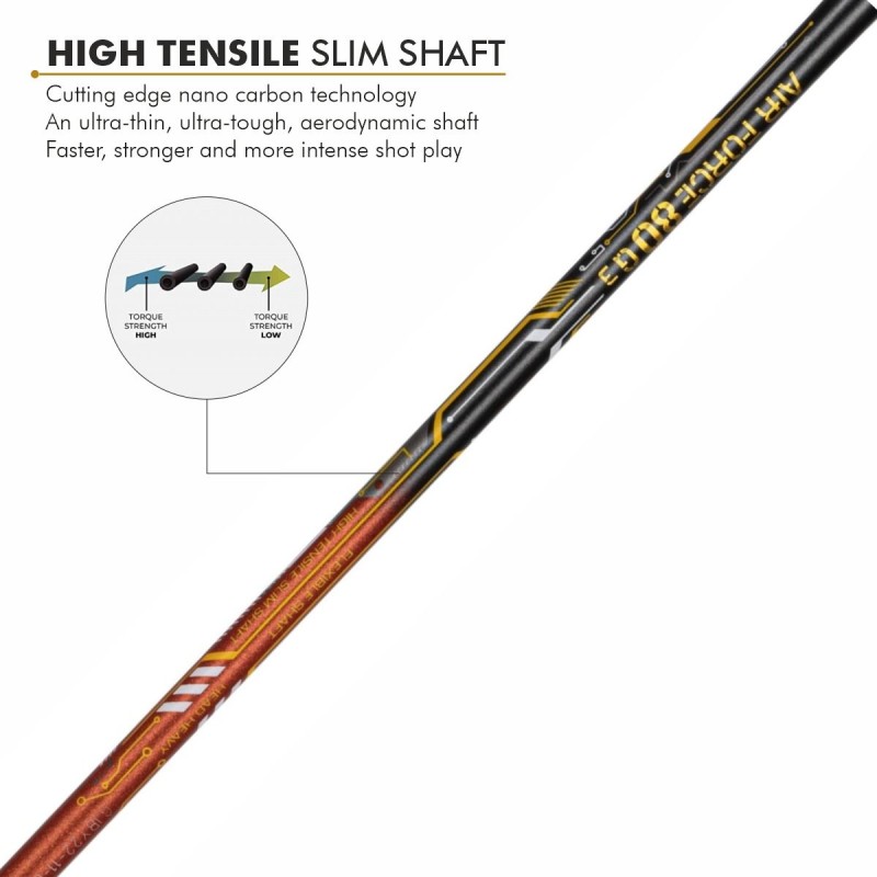 LI-NING Air-Force 80 G3 Badminton Racquet (Dark Grey/Amber/Gold, Unstrung)