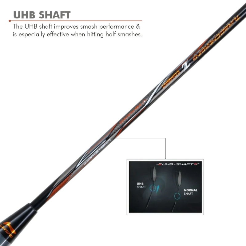 LI-NING Turbo Charging Z Combat Badminton Racquet (Unstrung, Black/Cooper)