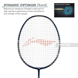 LI-NING Turbo Charging Z Boost Badminton Racquet (Navy/Silver, Unstrung)