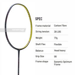 LI-NING Wind Lite 700 II Badminton Racquet (Without Cover, Dark Grey, Unstrung)