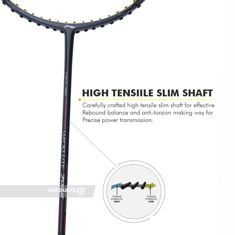 LI-NING Wind Lite 700 II Badminton Racquet (Without Cover, Dark Grey, Unstrung)