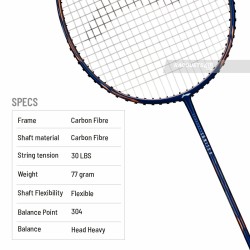LI-NING Ignite 8 Badminton Racquet (Dark Navy/Cooper, Unstrung)