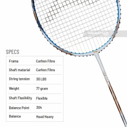 LI-NING Ignite 8 Badminton Racquet (Pearl White/Blue, Unstrung)
