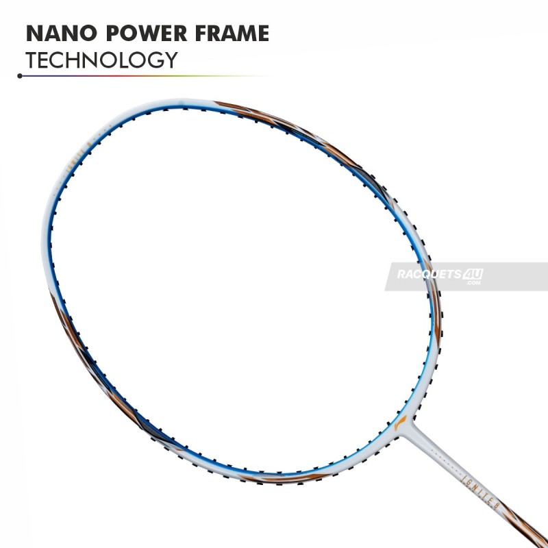 LI-NING Ignite 8 Badminton Racquet (Pearl White/Blue, Unstrung)