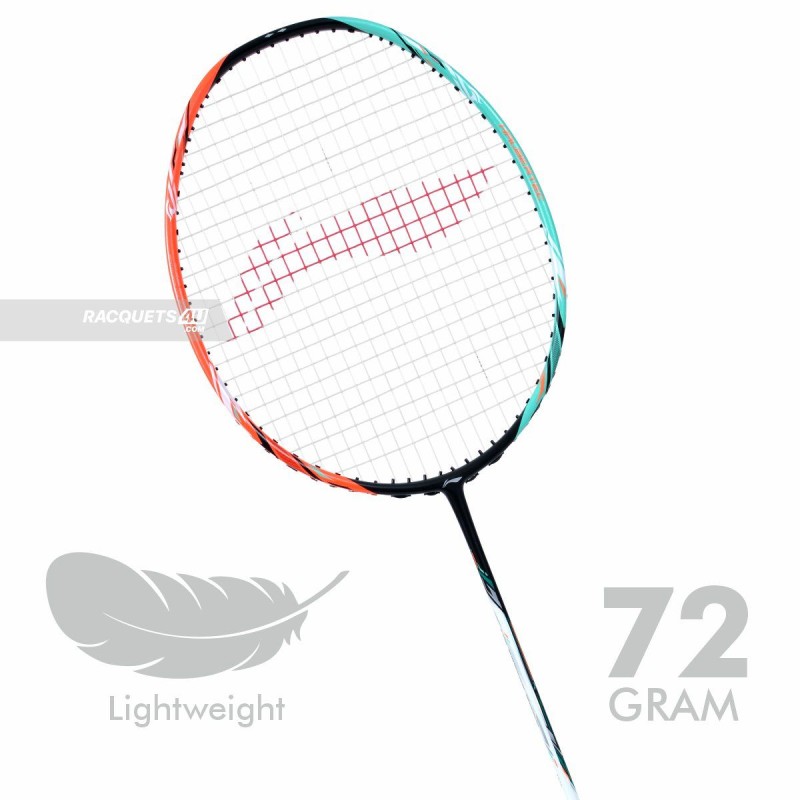 LI-NING Halbertec 7000 Badminton Racquet (Green/Orange, Unstrung)