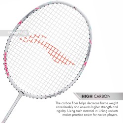 LI-NING AX-FORCE Cannon Light Badminton Racquet (White, Unstrung)