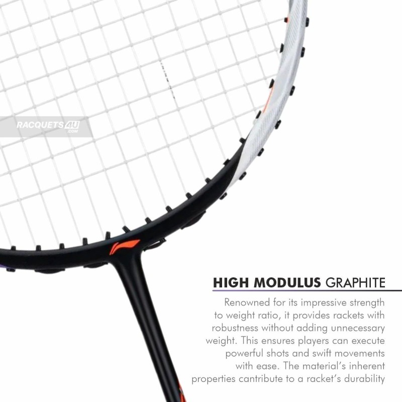 LI-NING Halbertec 5000 Badminton Racquet (White/Purple, Unstrung)