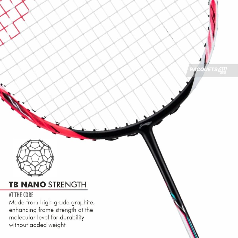 LI-NING Halbertec 4000 Badminton Racquet (Pearl White/Neon Pink, Unstrung)