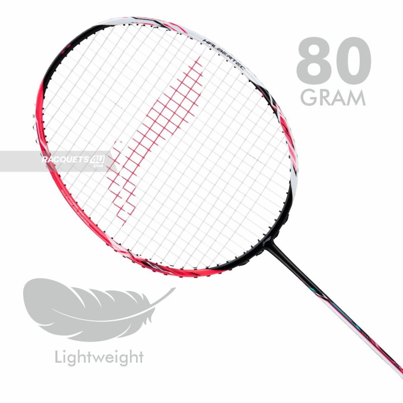 LI-NING Halbertec 4000 Badminton Racquet (Pearl White/Neon Pink, Unstrung)