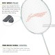 LI-NING AX-FORCE 60 Badminton Racquet (White, Unstrung)