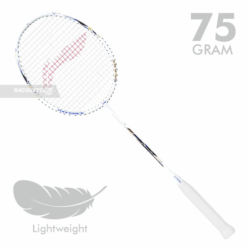 LI-NING AX-FORCE Blast Badminton Racquet (White/Blue Sapphire, Unstrung)