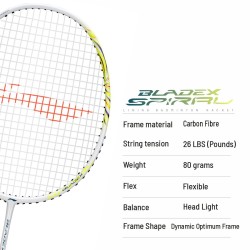 LI-NING Bladex Spiral Badminton Racquet (Neon Brilliant Yellow, Unstrung)