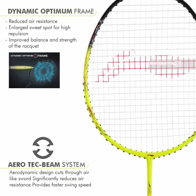 LI-NING G Force 3800 II Superlite Badminton Racquet (Lime/Black, Unstrung)