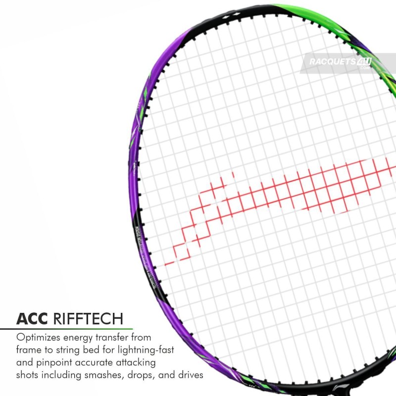 LI-NING Halbertec 9000 Badminton Racquet (Green/Purple, Unstrung)