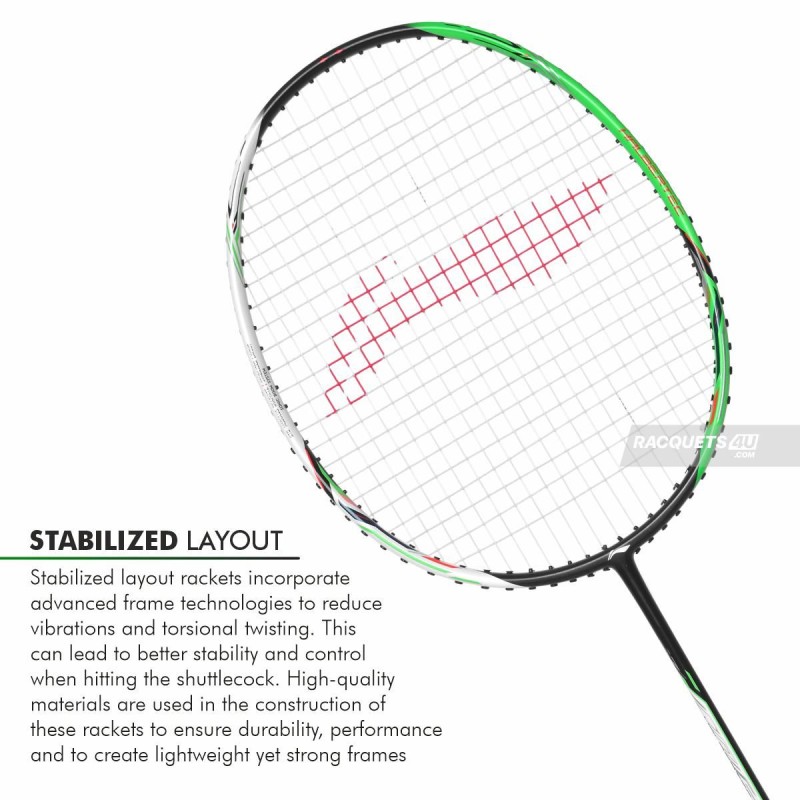 LI-NING Halbertec 3000 Badminton Racquet (Pearl White/Jade Green, Unstrung)